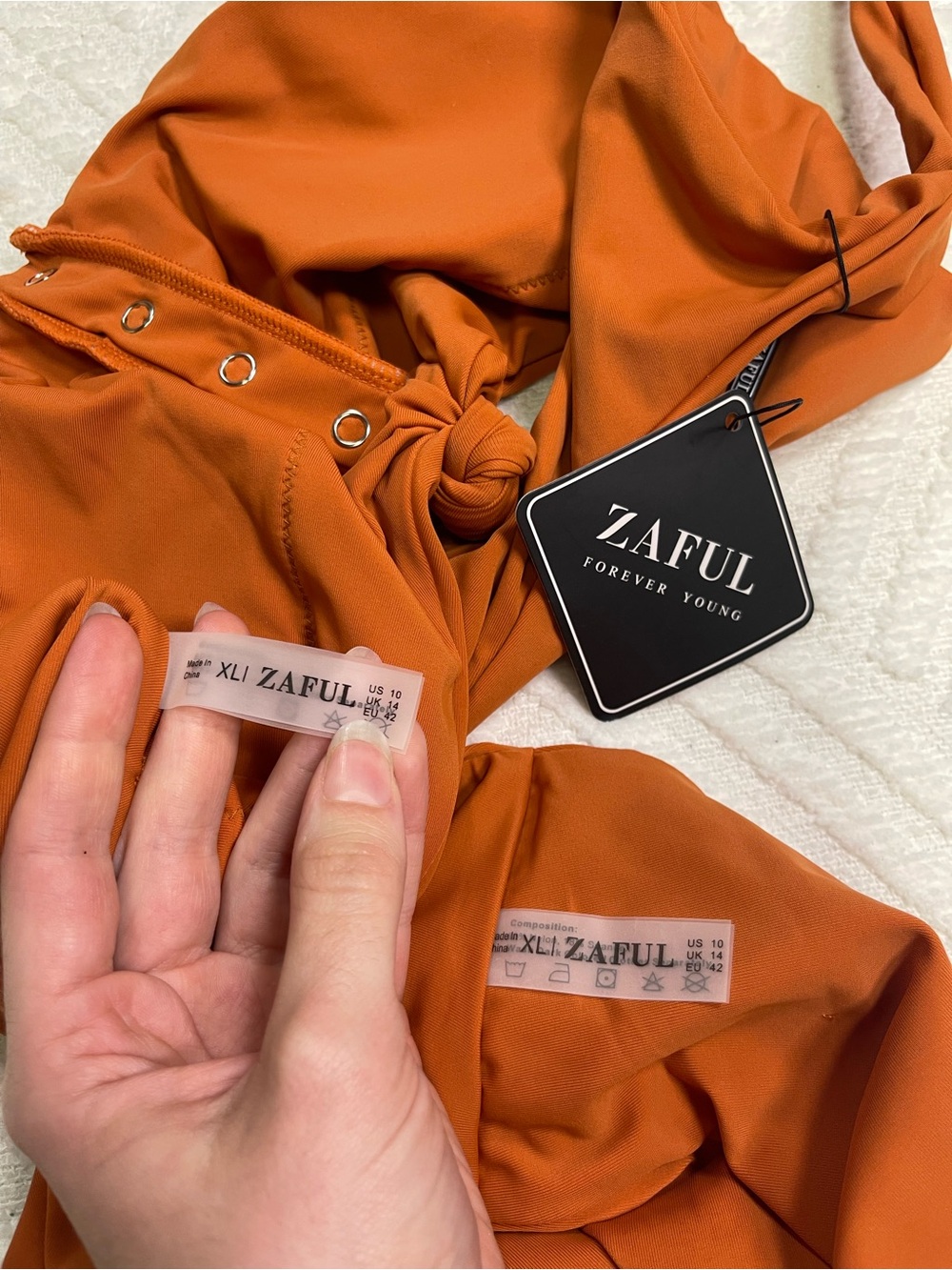 Zaful Orange High-Waist Bikini Set Size XL - Picture 2 of 11